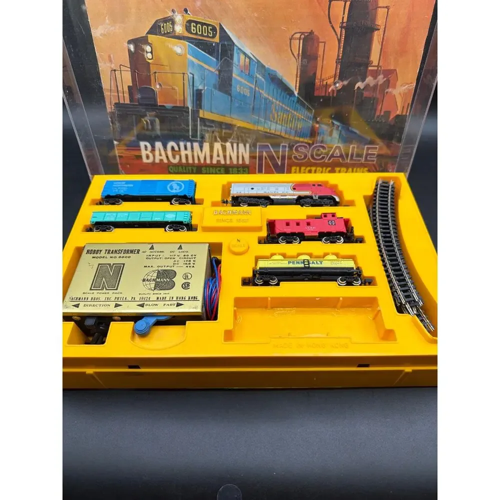 Vintage Bachmann N Scale PCC Trolley PTC #62995 Not Tested Orig Box Papers